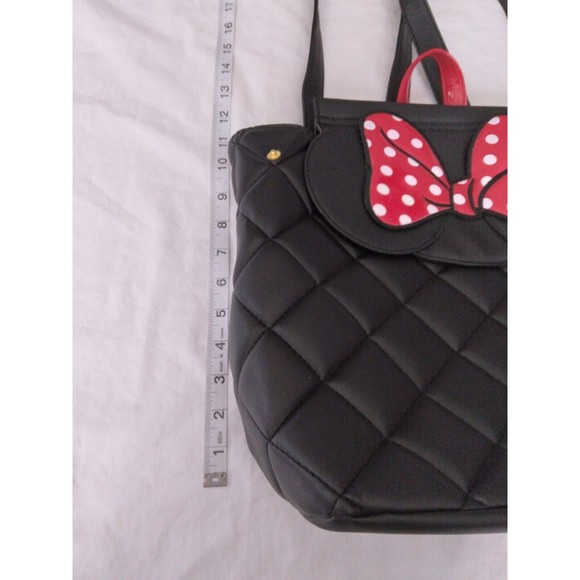 Dani by Danielle Nicole Disney Minnie Mouse Black Quilted Red Bow Backpack - Picture 9 of 9